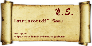Matriszottó Samu névjegykártya